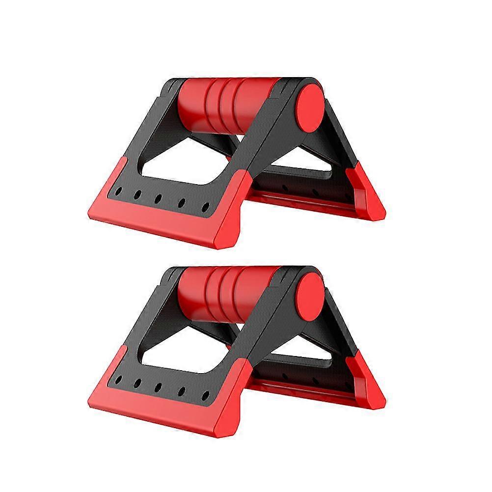 1 Pair Foldable Push-up Bracket Home Use Fitness Push-ups Stand Push-up Rack Fitness Equipment (red)