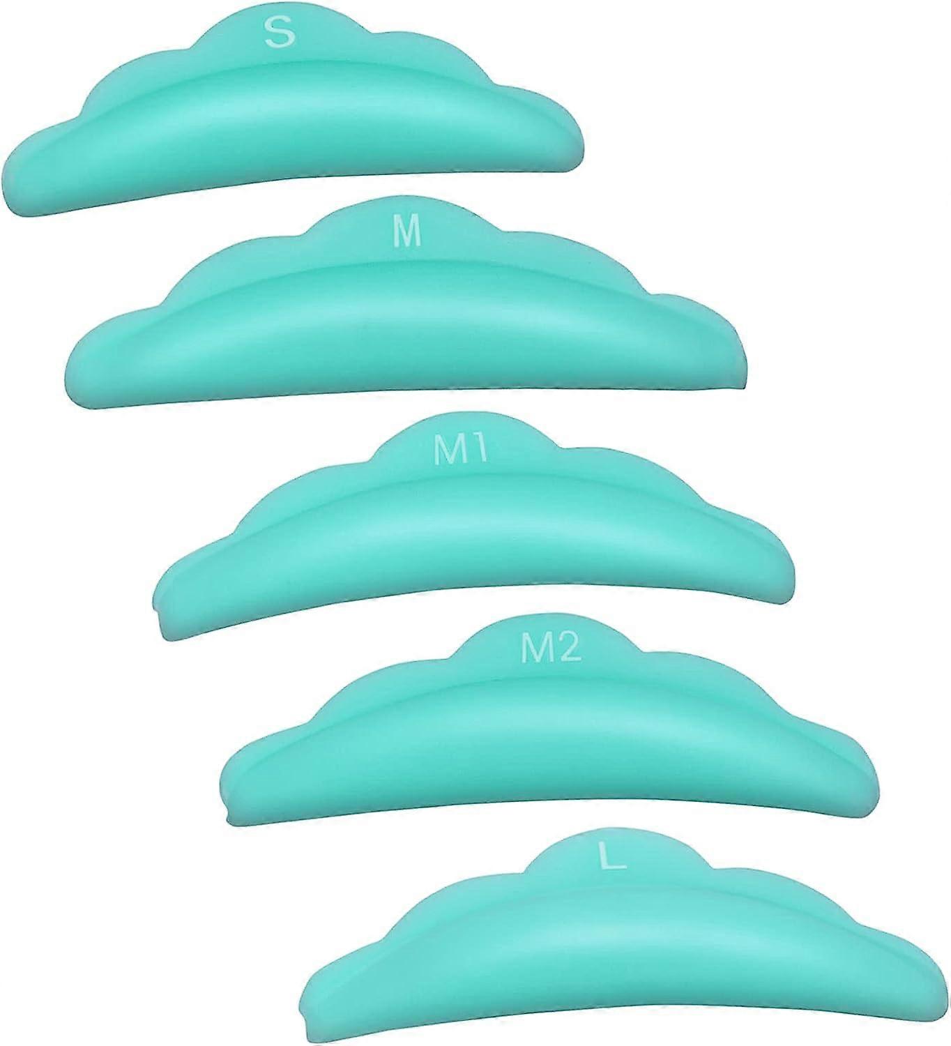 Silicone Eyelash Perming Curler Eye Lash Lift Tint Perm Separator Kit Makeup Tools 5 Sizes S/M/M1/M2/L Reusable DIY Lashes Lifting Shield Rods Pads (G