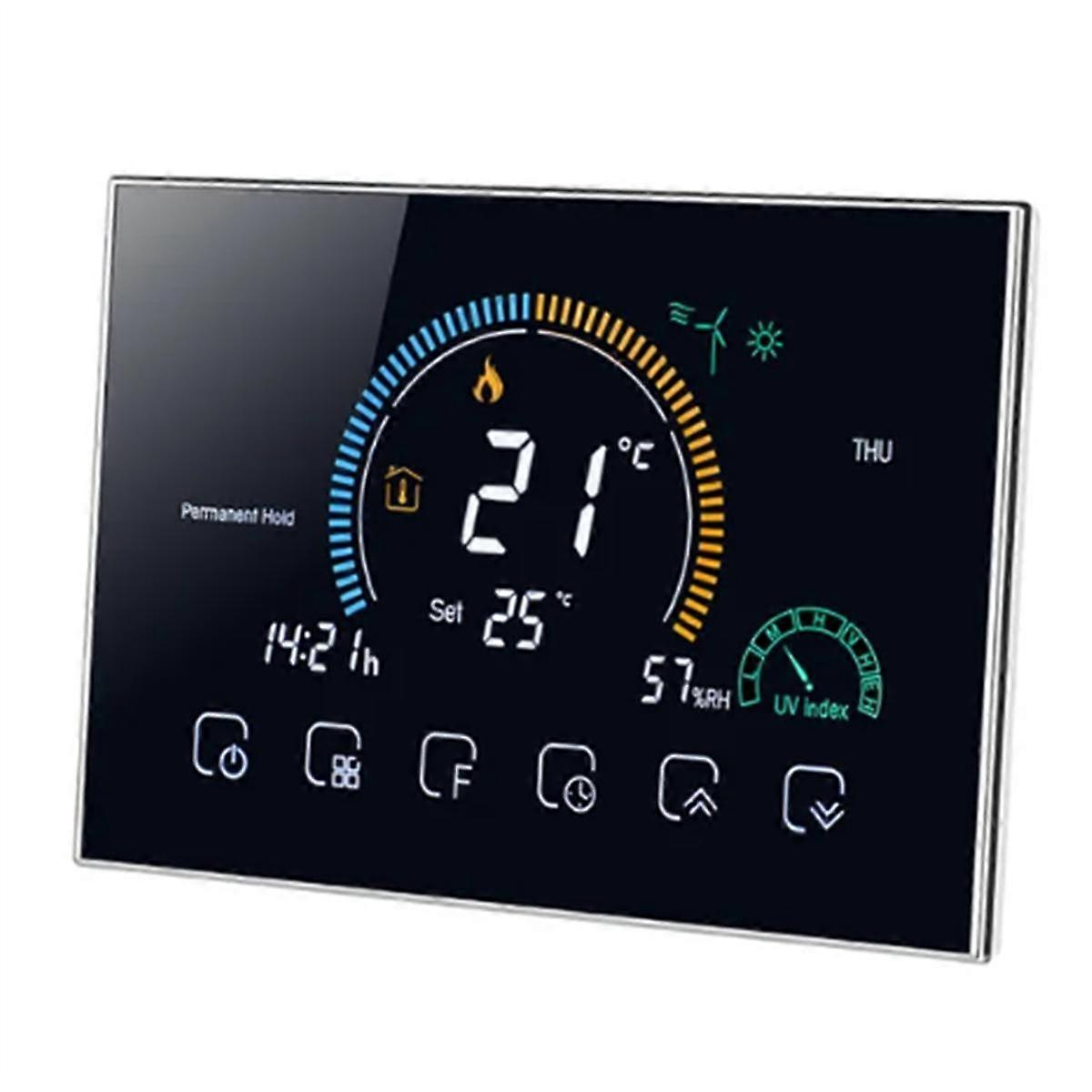 Smart Tuya Alexa Sprachsteuerung Smart Programmierbares Thermostat APP-Steuerung LCD Wasser-/Gaskessel Heizung Schwarz WiFi