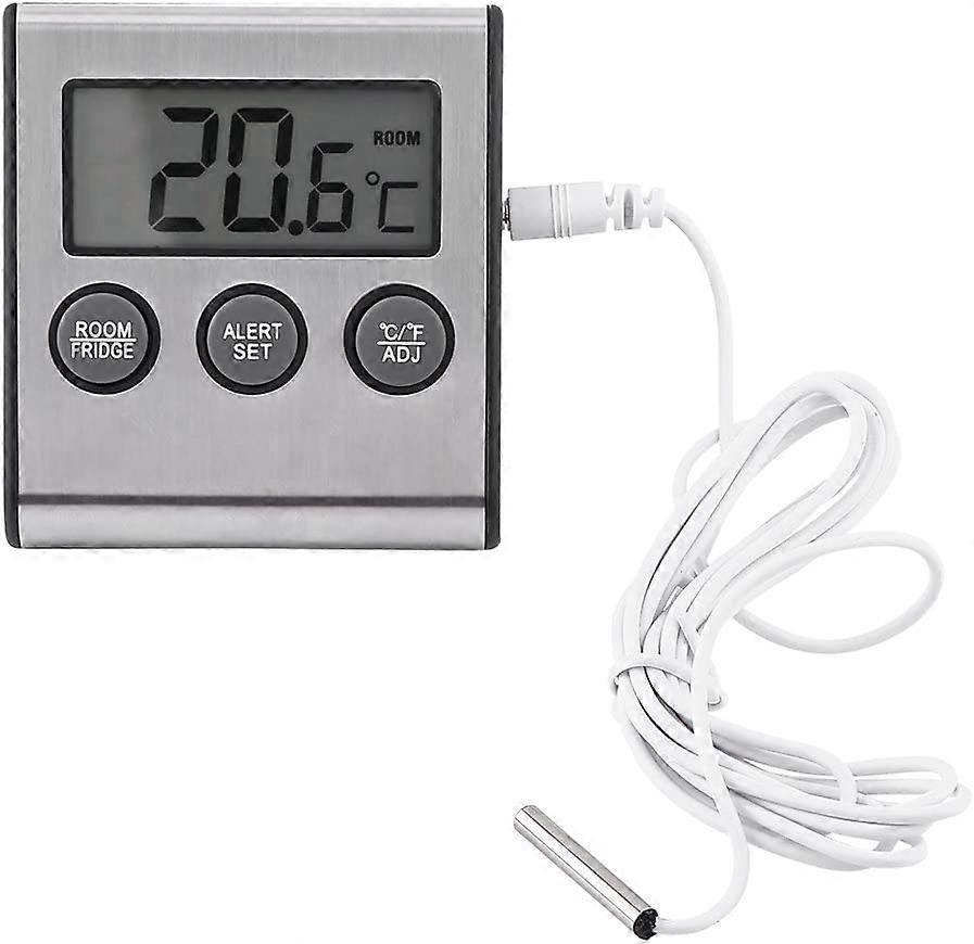 Fridge Thermometer, Digital LCD Thermometer Monitor with Probe Temperature Fridge Thermometer -50 to 70