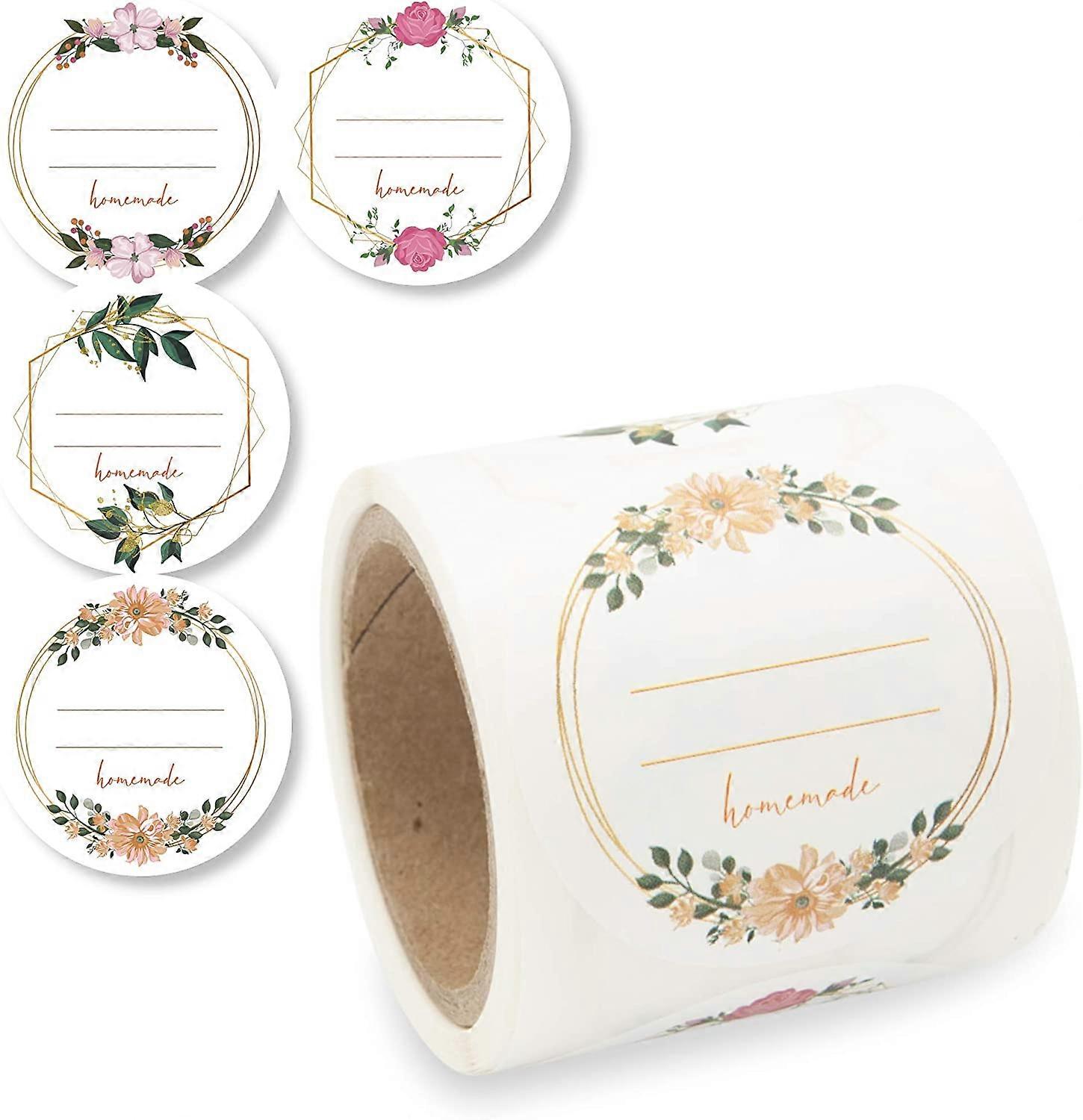 Self-adhesive labels 50 mm Flower design (200)