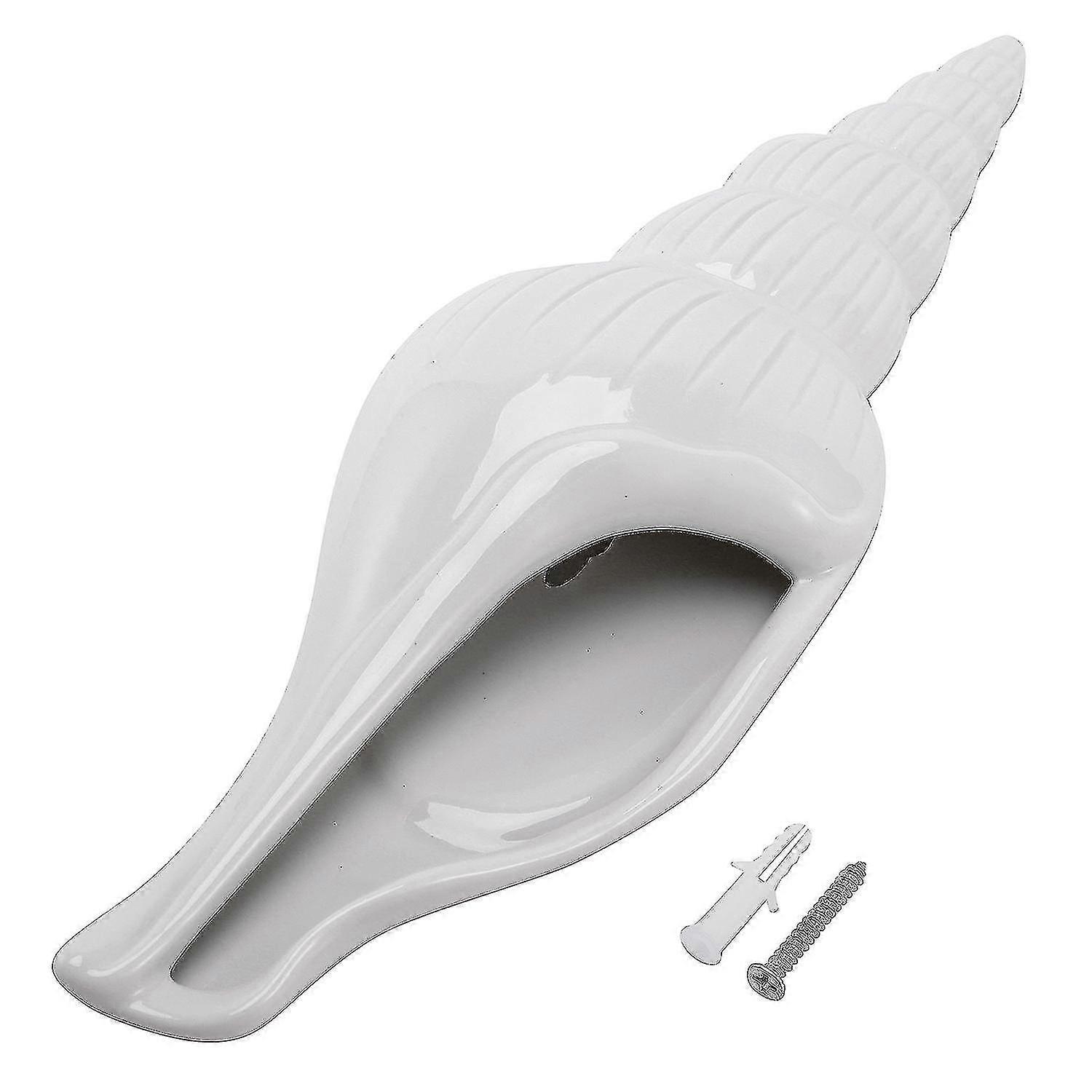 White Ceramic Sea Shell Conch Flower Vase Wall Hanging Style 3