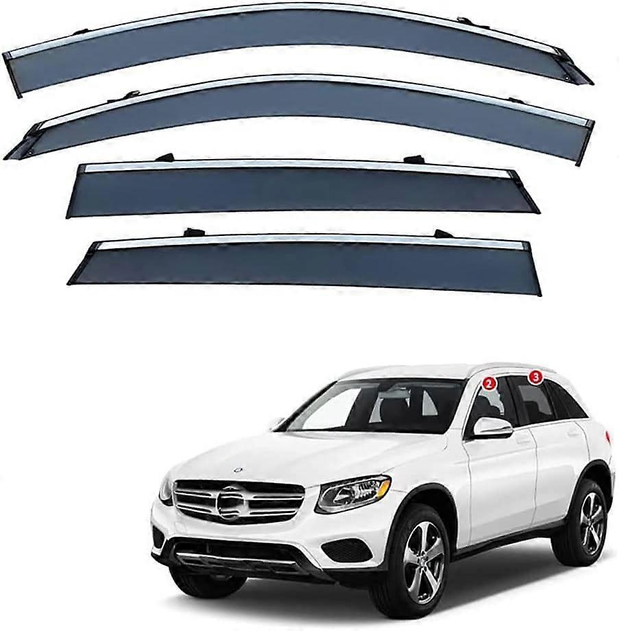 Exquisite 4pcs Car Wind Deflectors for Ben-z GLC Class GLC X253 2016-2022, Side Window Visor Sun Rain Guard Windproof Rain Wind Deflectors Set Protect