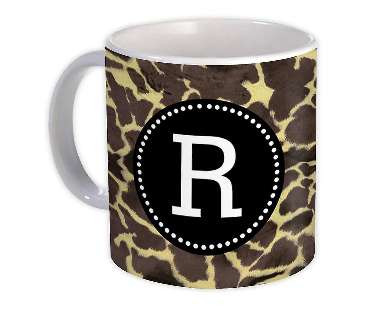 Gift Mug: Monogram Letter R Giraffe