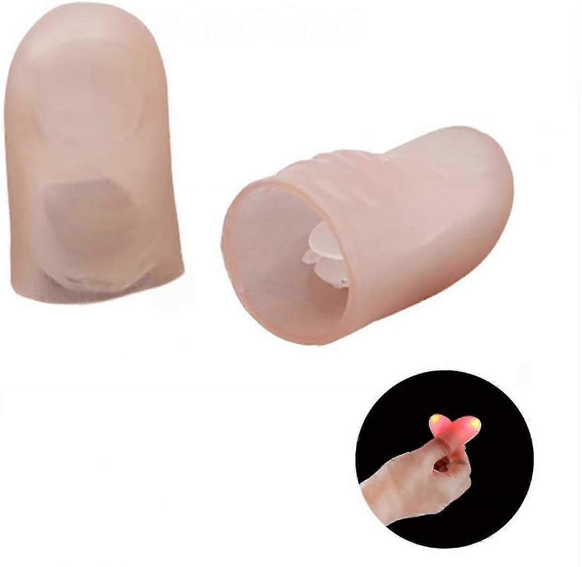 5 أزواج/10 أجهزة الكمبيوتر الشخصية فائقة مشرق الأحمر Led Light Up Thumbs الأصابع مصباح ماجيك خدعة حزب الدعائم (أحمر)