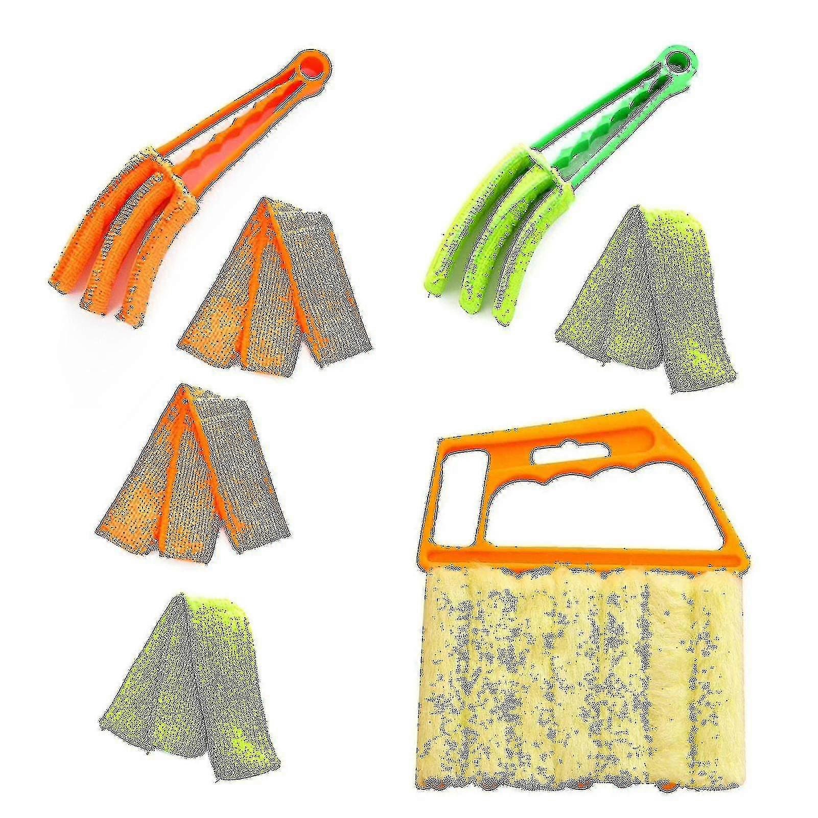 7pcs Removable Washable Hand Held Blind Cleaner Set Window 4 Microfibre Sleeves