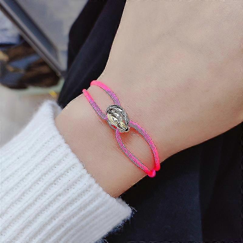 أزياء بسيطة للجنسين سوار 3 مشبك معدني سلسلة اليد حبل الرجال قابل للتعديل