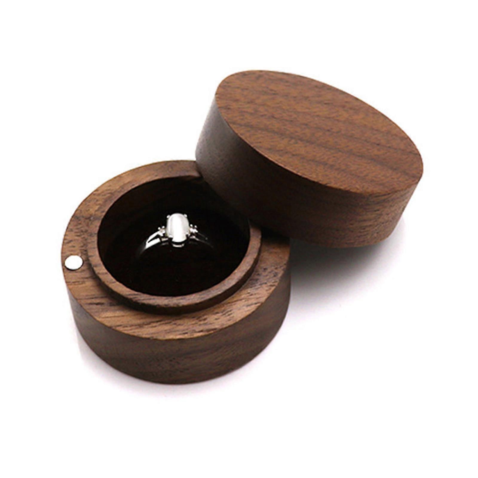 Premium Wooden Engagement Ring Box Flat Ring Box For Wedding,proposal