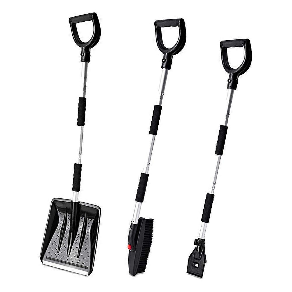 3-In-1 Snow Shovel Set Collapsible Snow Brush Scraper Winter Snow Removal Kit Car Ice Scraper Winds