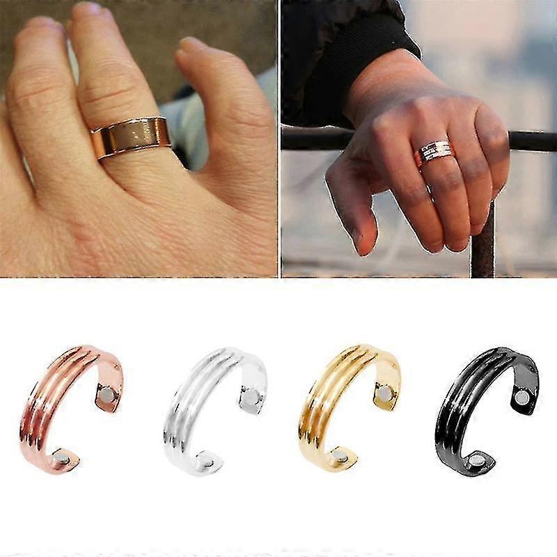 Apolloostory Lymphatic Drainage Therapeutic Magnetic Ring Silver