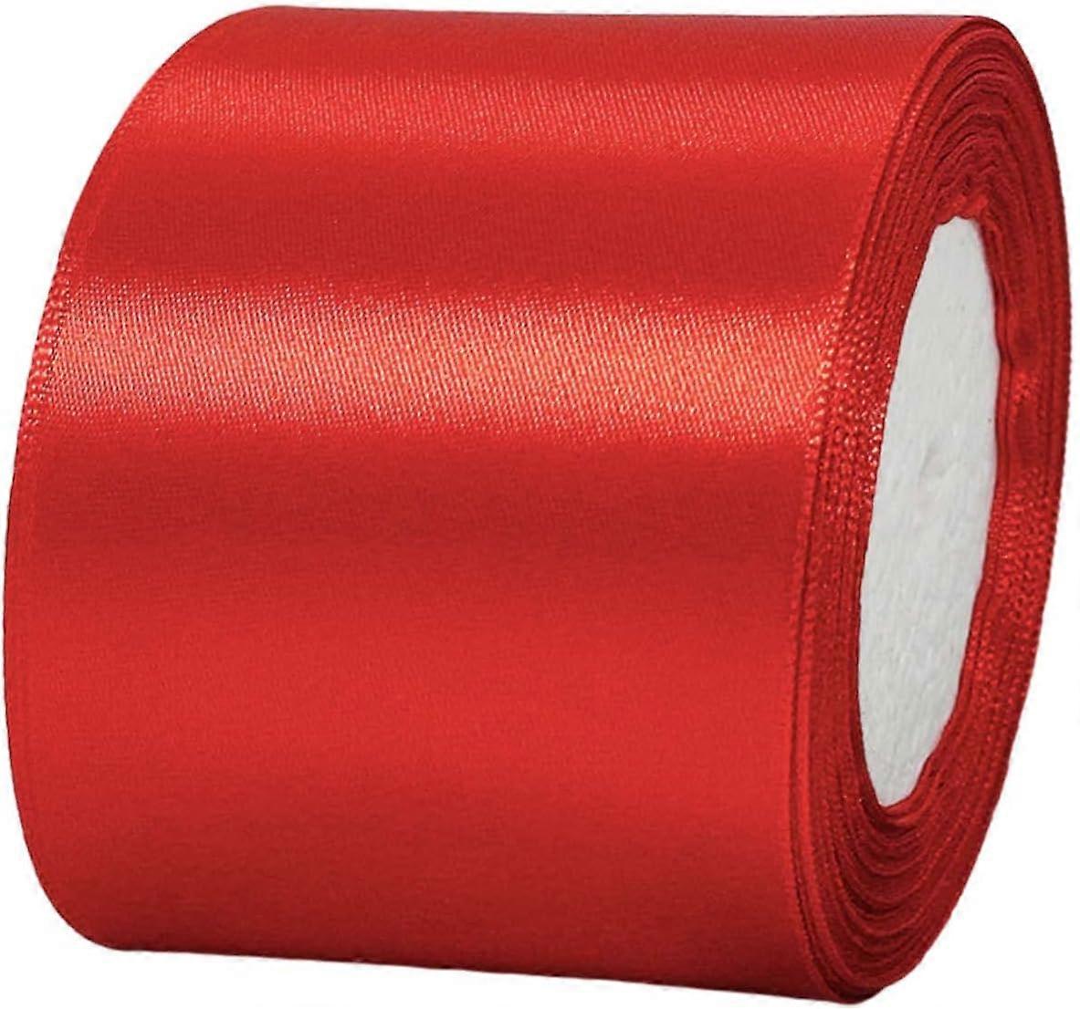 Red Satin Ribbon 75mm X 22m,Gift Ribbon,Sewing Ribbon,Silk Satin Ribbon for Wedding Decoration,Home Decor Crafts,Party Cake,Cake Wrapping,Boxes,Bouque