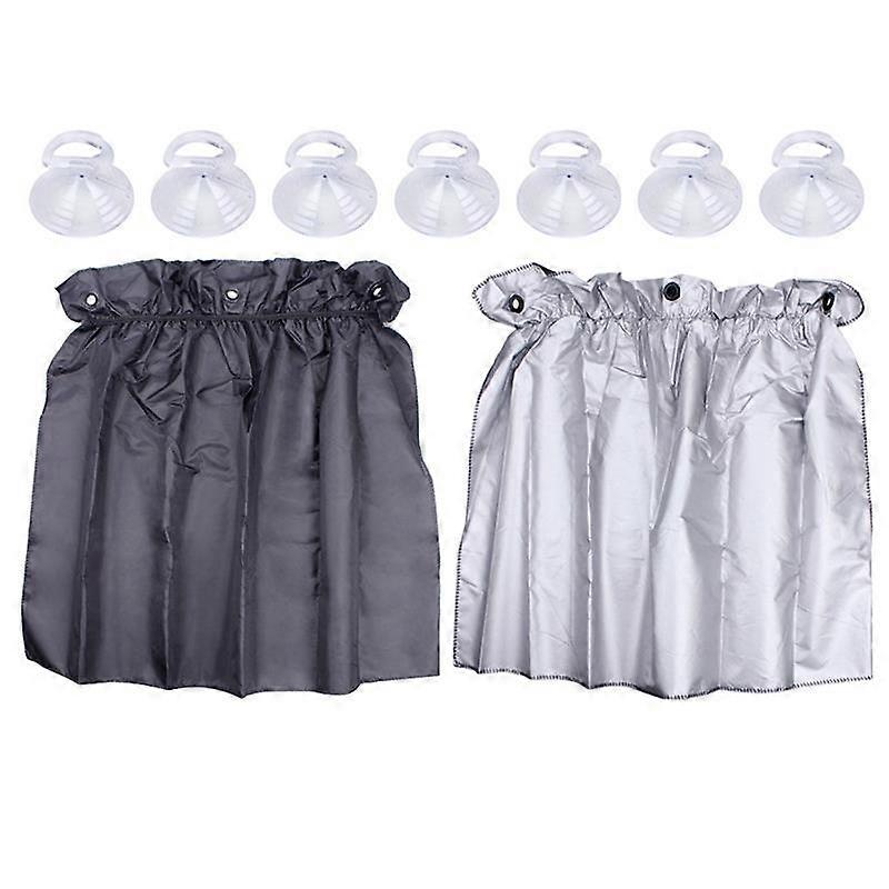 2PCS Car Shade Curtains Protect Privacy In Car Sun Block Curtains Rear Side Window Curtain Suction Cup With Storage Bag