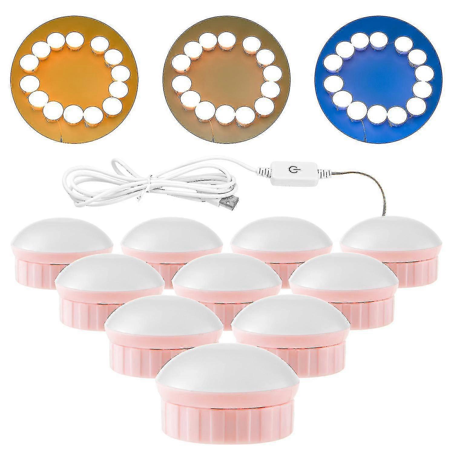 10 Bulbs Led Makeup Mirror Light Usb Charging Touch Dimmable Dressing Table Vanity Cosmetic Lamp