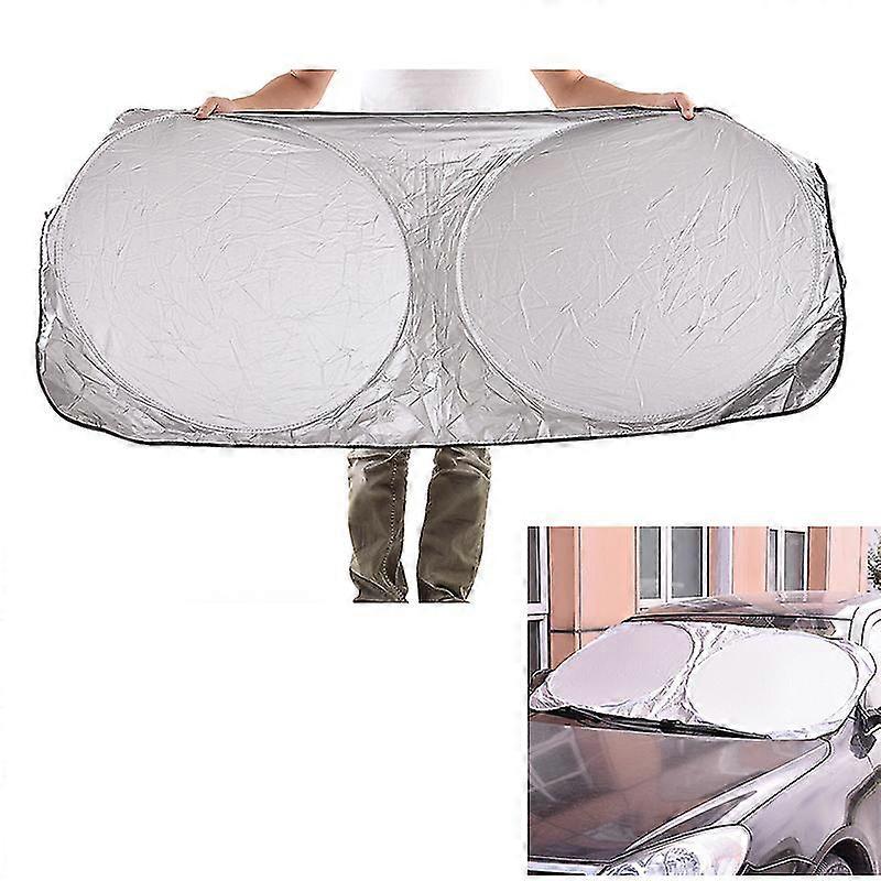 Folding Jumbo Front Rear Car Window Sun Shade Auto Visor Windshield Block Cover