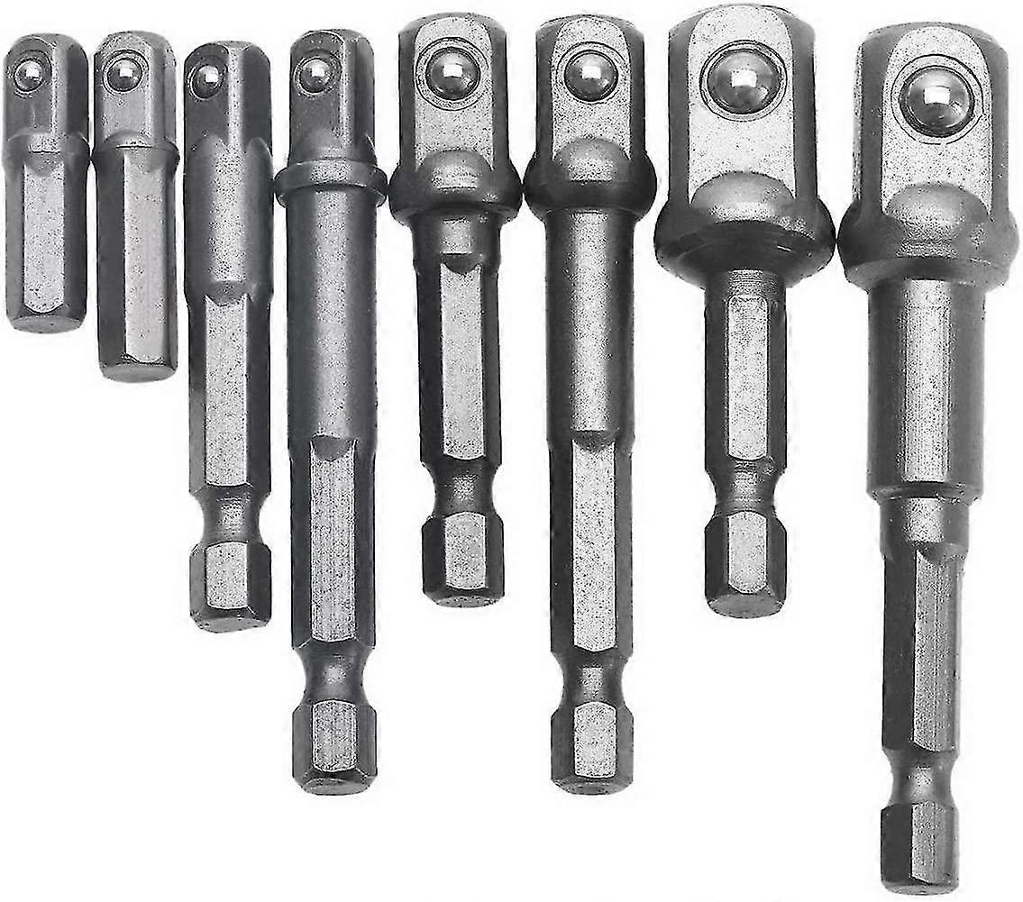 8 Pieces 1/4" 3/8" 1/2" Magnetic Bit Holder Screwdriver Extension Adapter Hex/square Screwdriver Ass