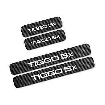 4pcs Car Door Sill Stickers For CHERY TIGGO 2 3 4 5 5X 6 7 8 PRO OMODA Carbon Fiber Anti Scratch Protector Decal Accessories Vehicle Decor Accessory S