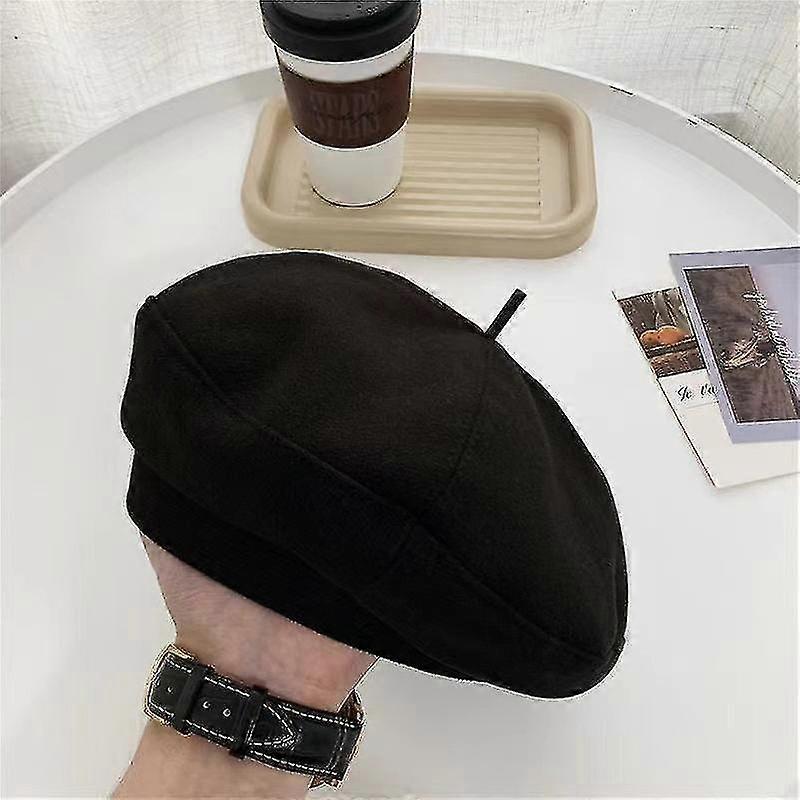 Women's Woolen Beret Brushed Solid Color Autumn Winter