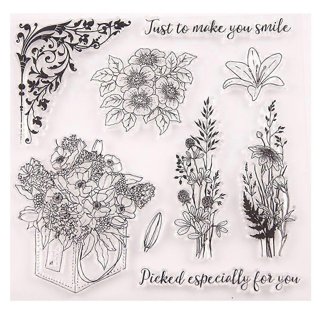 Flower Silicone Clear Stamp Handmade Card Handmade Crafts Projects Processing