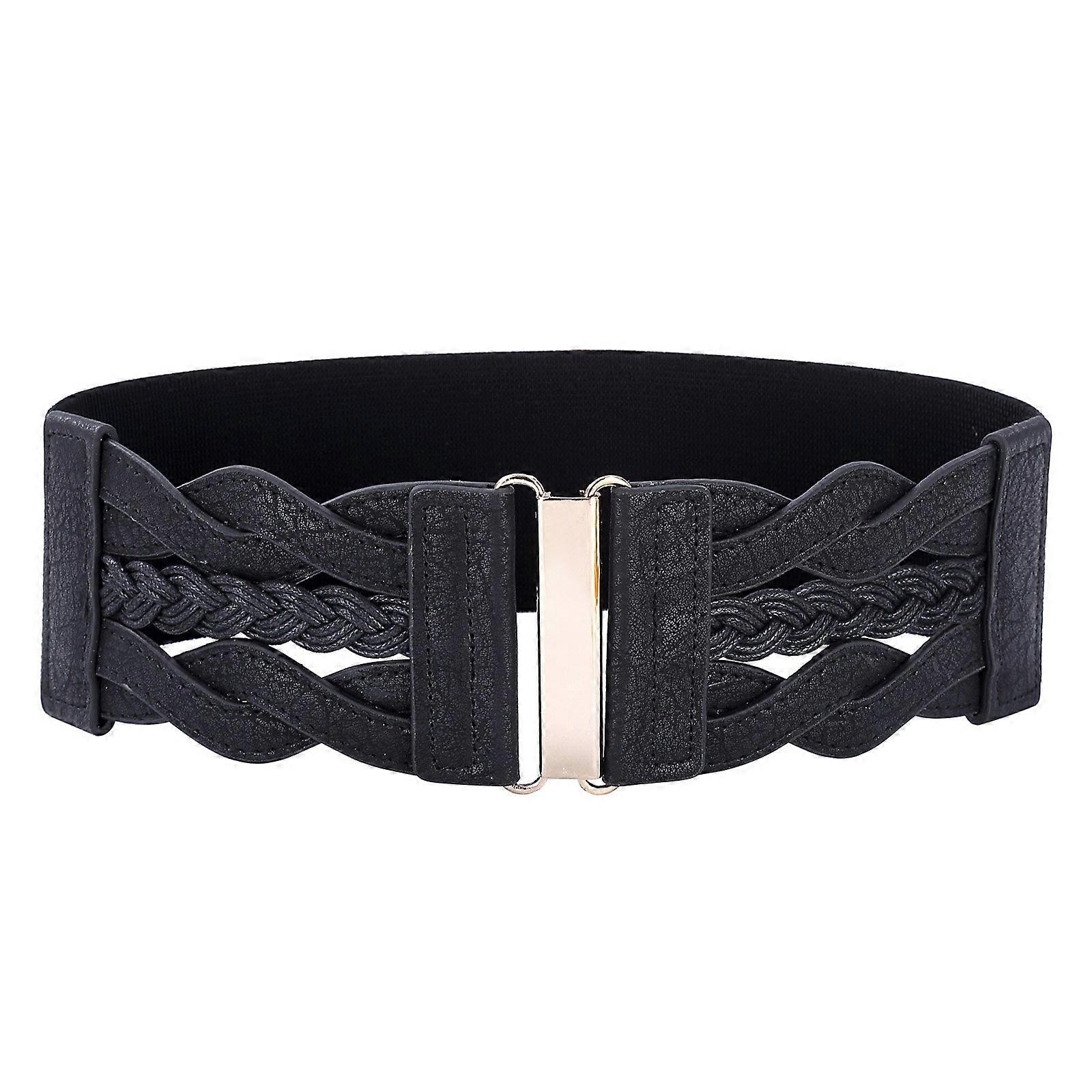 Women Elastic Stretchy Retro Wide Waist Cinch Belt