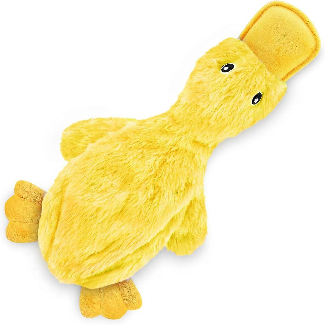Best Pet Supplies Wrinkle Dog Toy for Small, Medium and Large Breeds, Adorable Stuffless Duck with Soft Squeaker, Great for Indoor Puppies and Senior