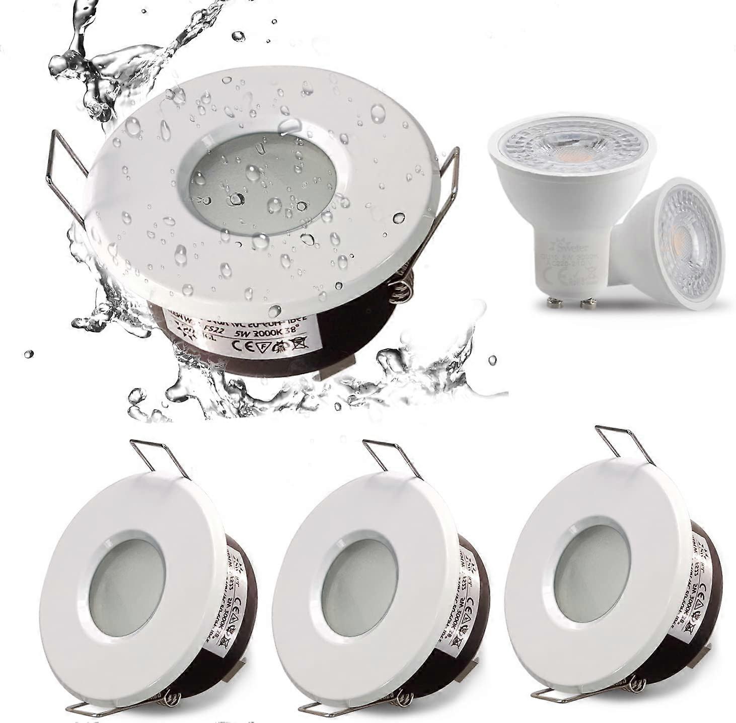 IP65 waterproof LED recessed spotlight, GU10 socket configuration, suitable (bulb not included) White Downlight cutout 75mm