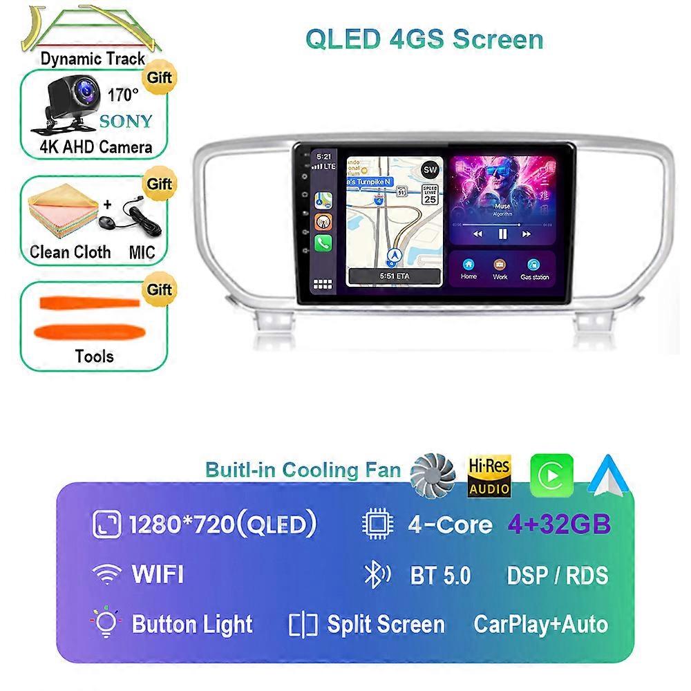 Android 13 DSP For Kia Sportage 4 QL 2018 2019 Car Radio Multimedia Stereo Video Player 4G WIFI GPS Navigation Carplay Auto QLED