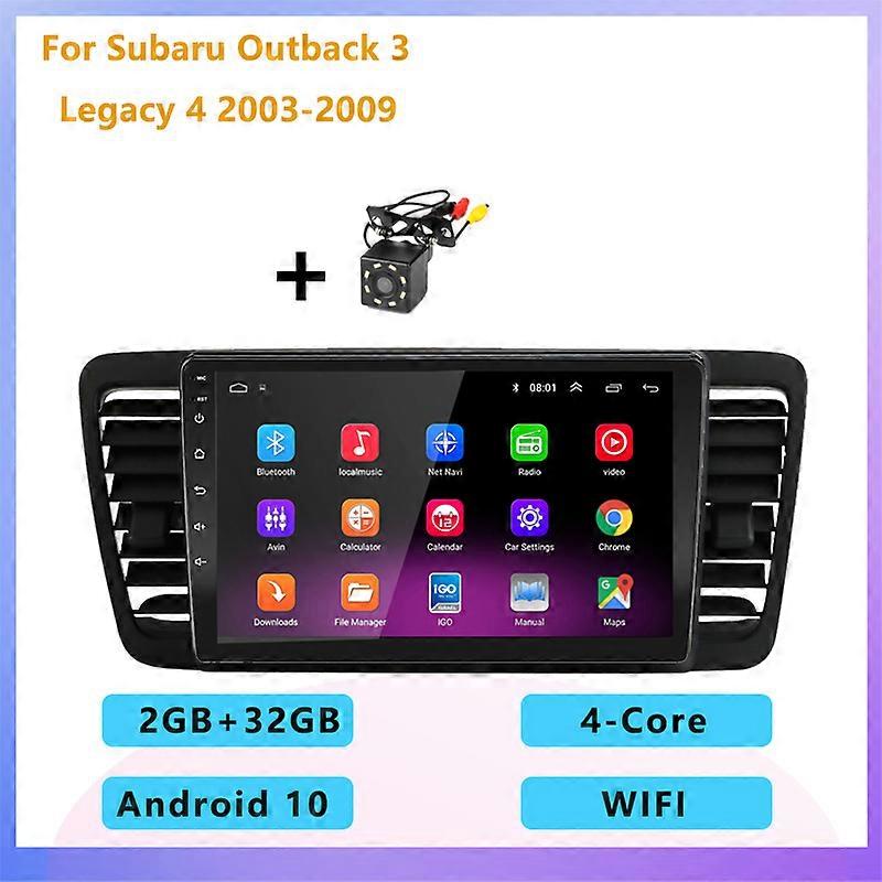 2din 8-core Android 10 car radio multimedia player with screen Carplay Auto GPS For Subaru Outback 3 Legacy 4 2003 2004-2009