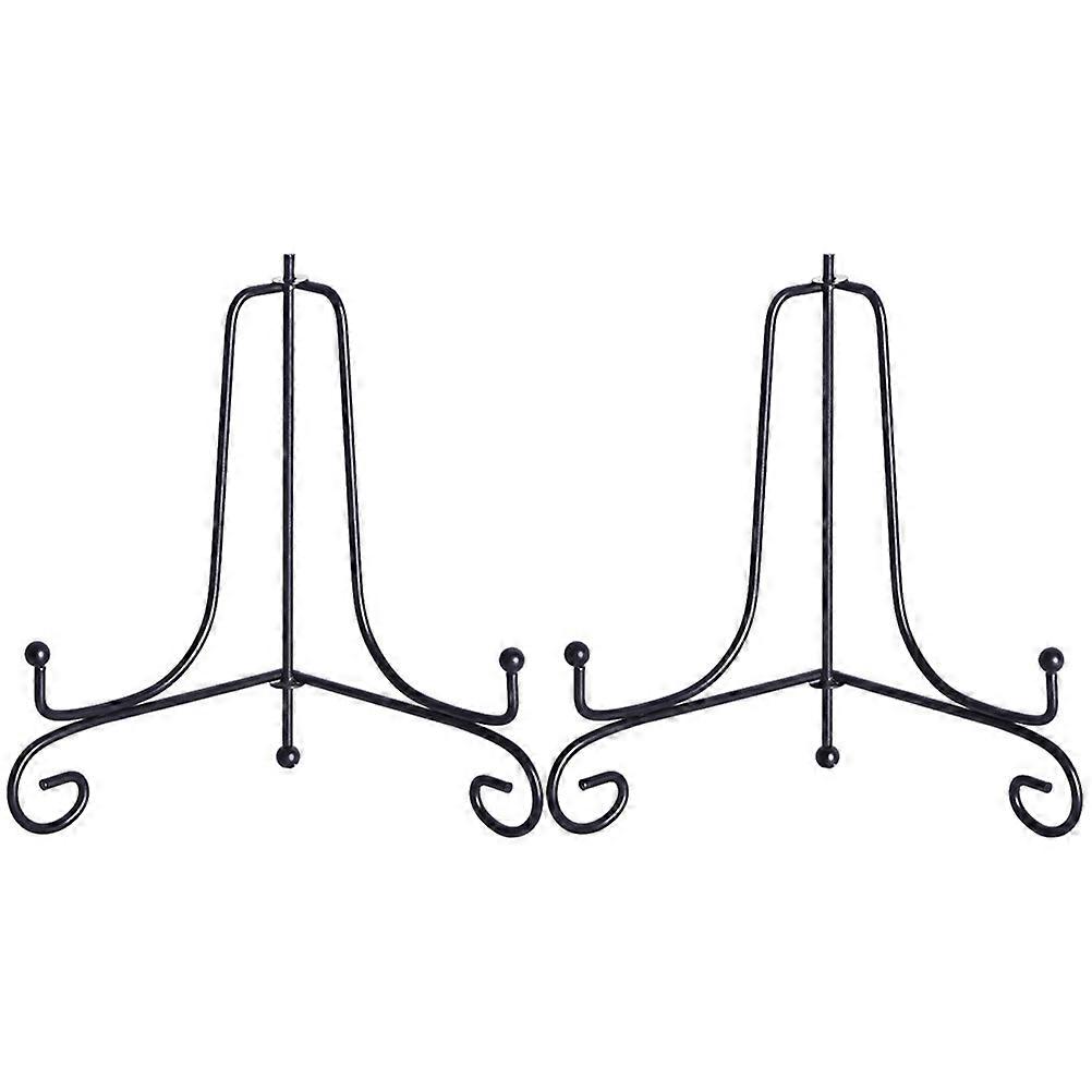 2pcs Plate Stands Display Holders Wrought Iron Display Stands Photo Frame Holders