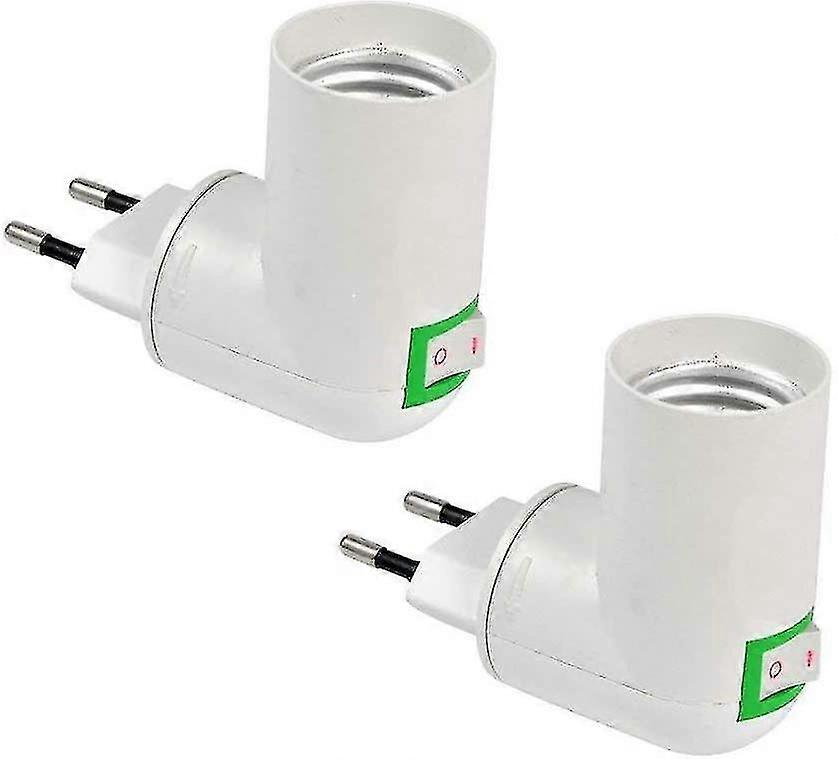 2pcs E27 Socket With Wireless Switch, E27 Led Light Bulb Base, Quick Light Plastic Socket