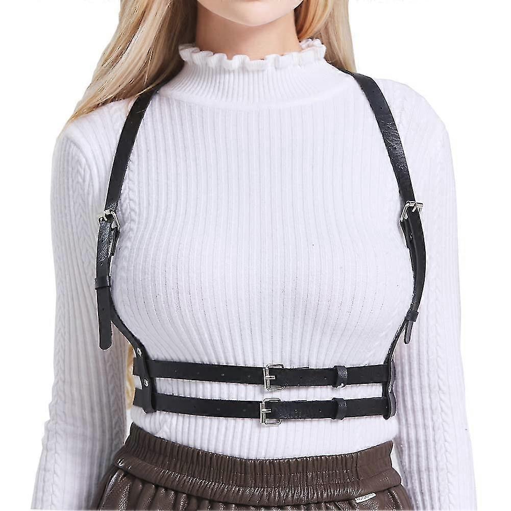 Punk Waist Harness Belt, Fashion Body Chain, Black Goth Rave