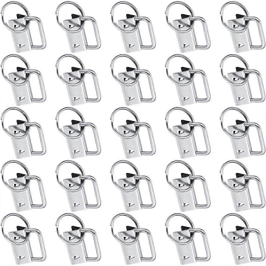 40pcs 1 Inch Key Fob Hardware with Key Rings Set for Bag Wristlets Ribbon Webbing Embossed Hand Craft 25mm