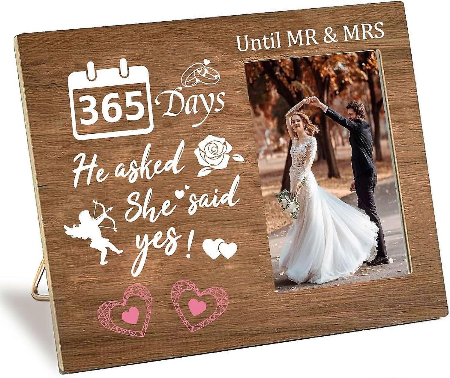 Wooden Photo Frame 4 x 6 Standing Wall Mounted Vintage Wooden Picture Frames with Adjustable Kickstand Vertical Horizontal Tabletop Display for Annive