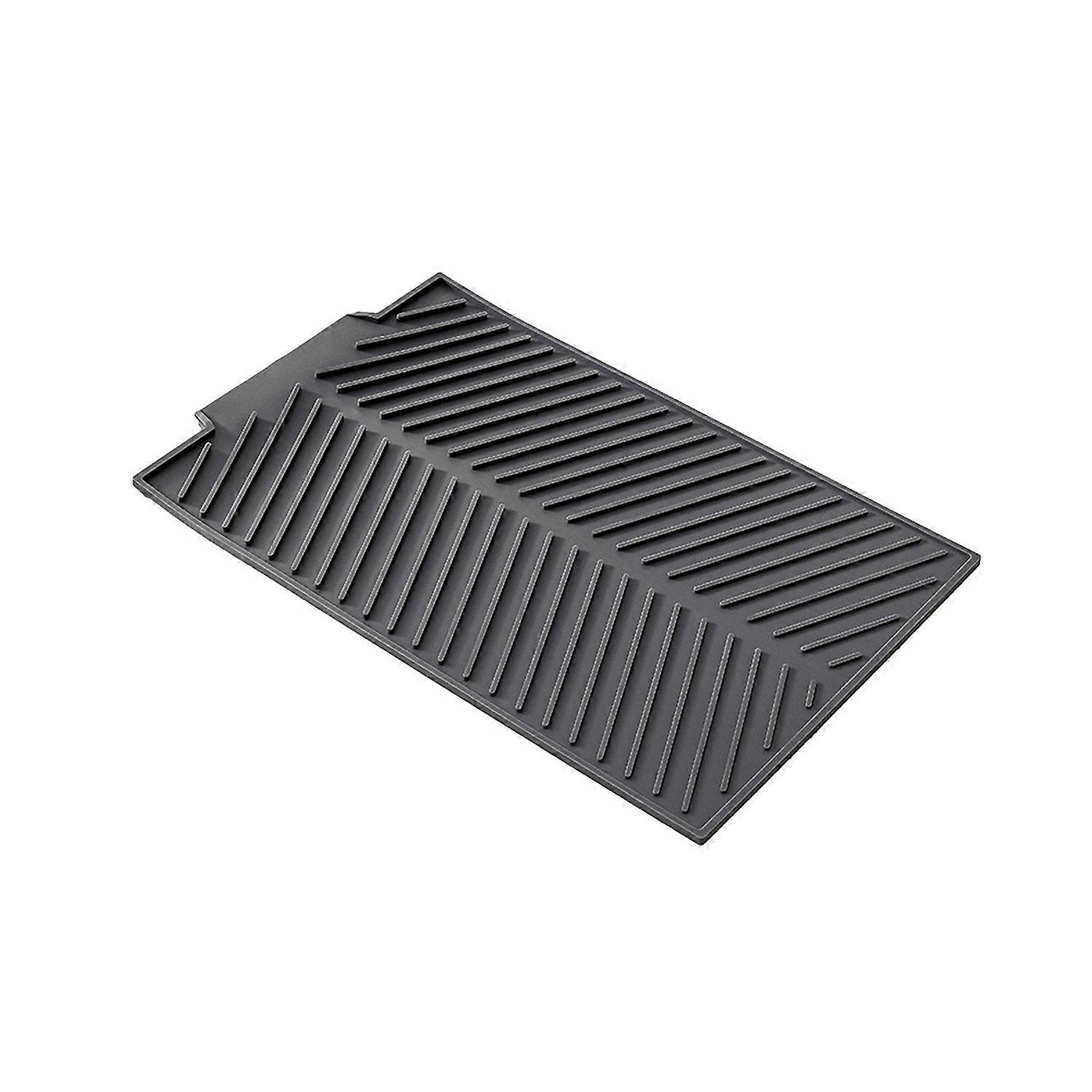 Silicone Drain Mat for Kitchen Counter Non-Slip Heat Resistant Drying Pad with Built-in Drain