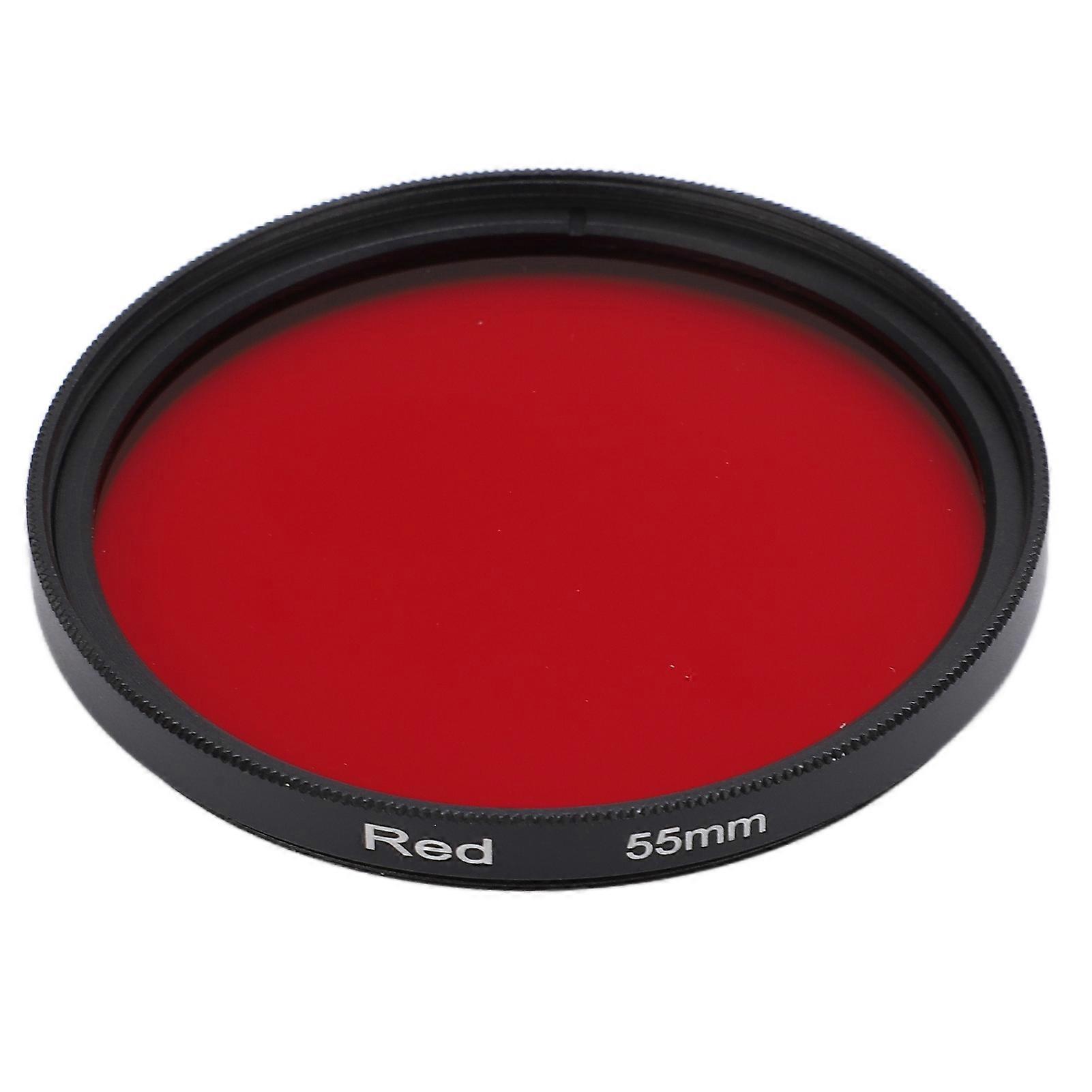 Threaded Camera Lens Filter Full Red Color Filter Optical Glass for Nikon Camera Lens55mm