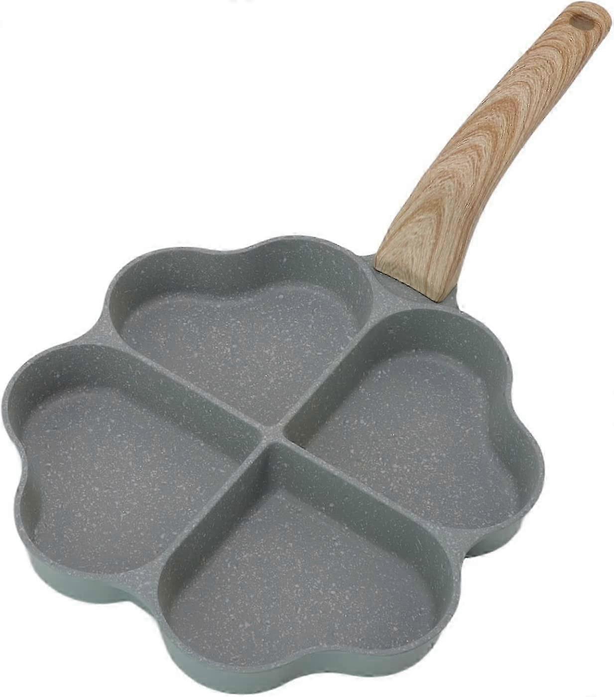 Non wing egg roast pan with 4 cups, heart shape, omelet pan, egg cooker(green)