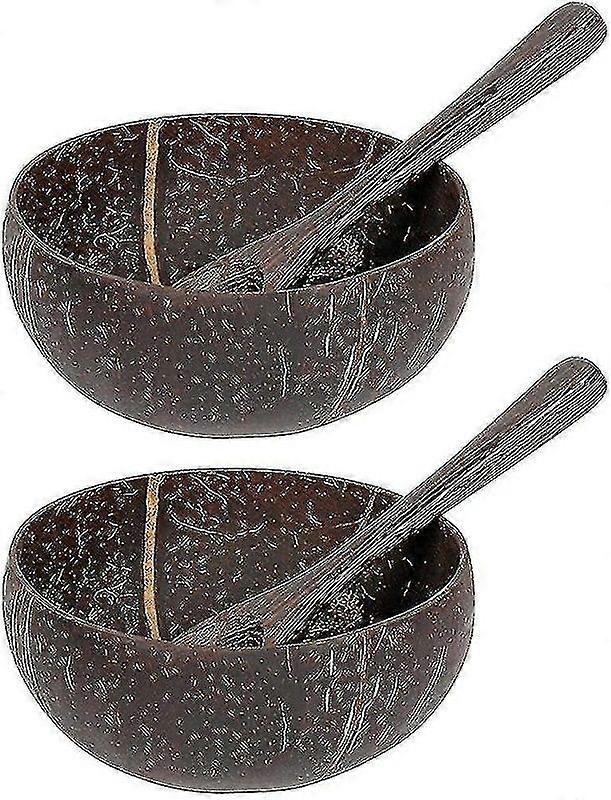 Coconut Bowls With Spoons Set Of 4, Natural Coconut Bowls For Smoothies, Smoothie Bowls