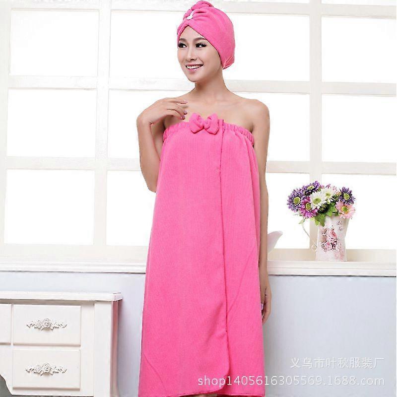 Women Bath Towel Microfiber Fabric Beach Towel Soft Wrap Women Bath Skirt Dry Hair Cap Set Super Absorbent Home For Bathroom