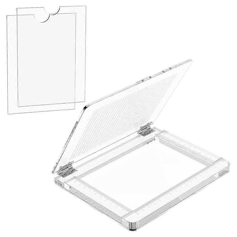 Acrylic Stamp Platform with Grid and Measurements Anti Scratch Stamp Blocks Easy to Clean Stamp Positioning Tool