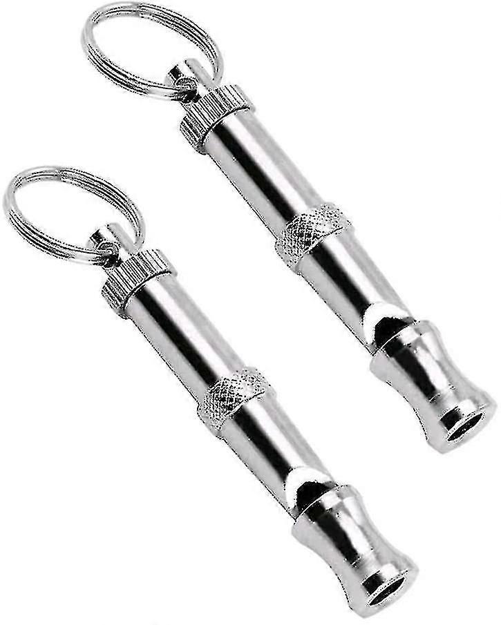 Professionelle Ultraschall-Hochfrequenz-Hundepfeife (2er-Pack) Silber