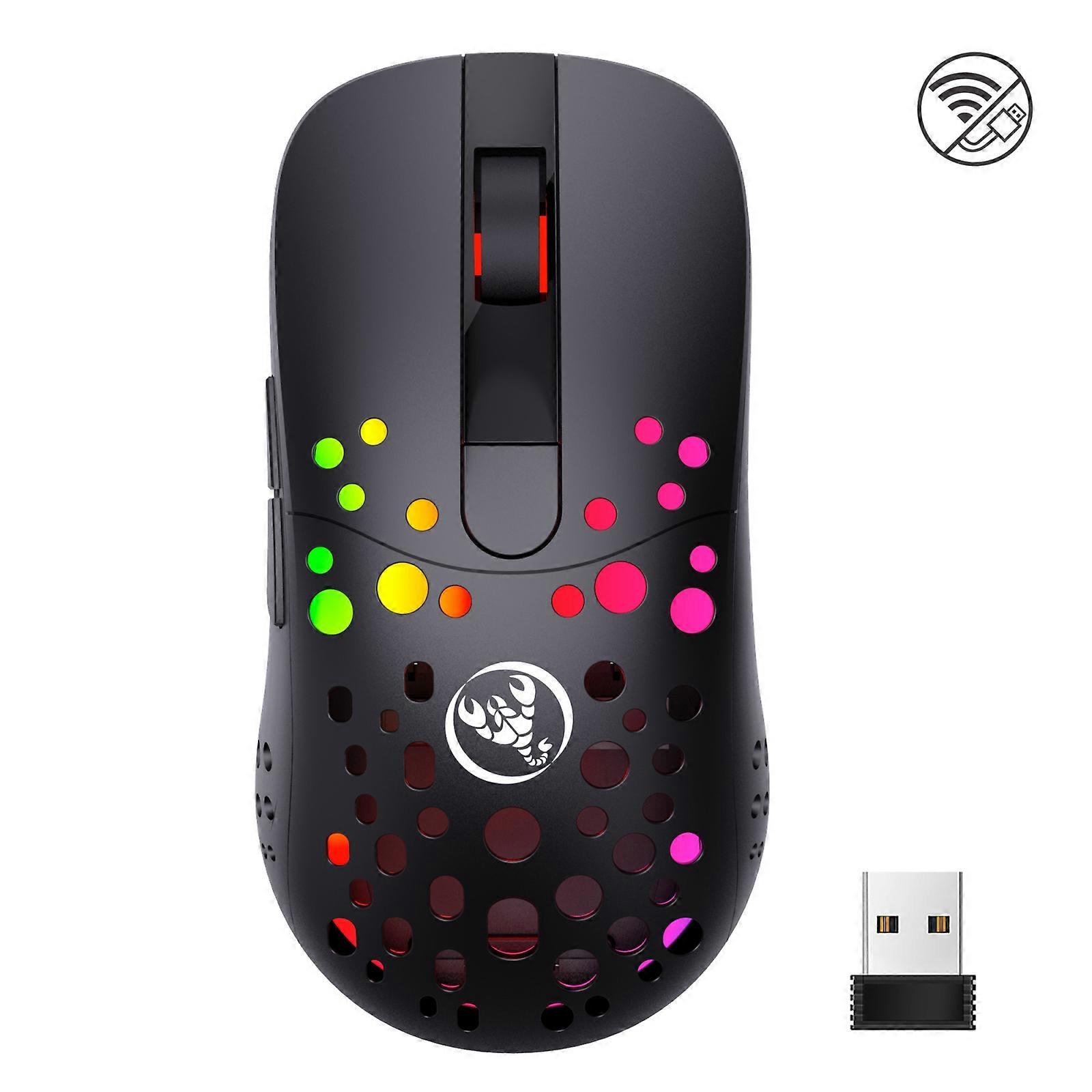 HXSJ T100 10000 DPI RGB Macro Definition Wired Wireless Dual-mode Mouse