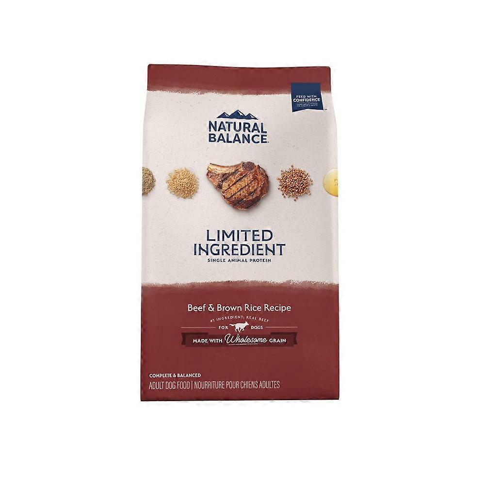 Natural Balance宠物食品有限成分干狗粮，牛肉和糙米，4磅