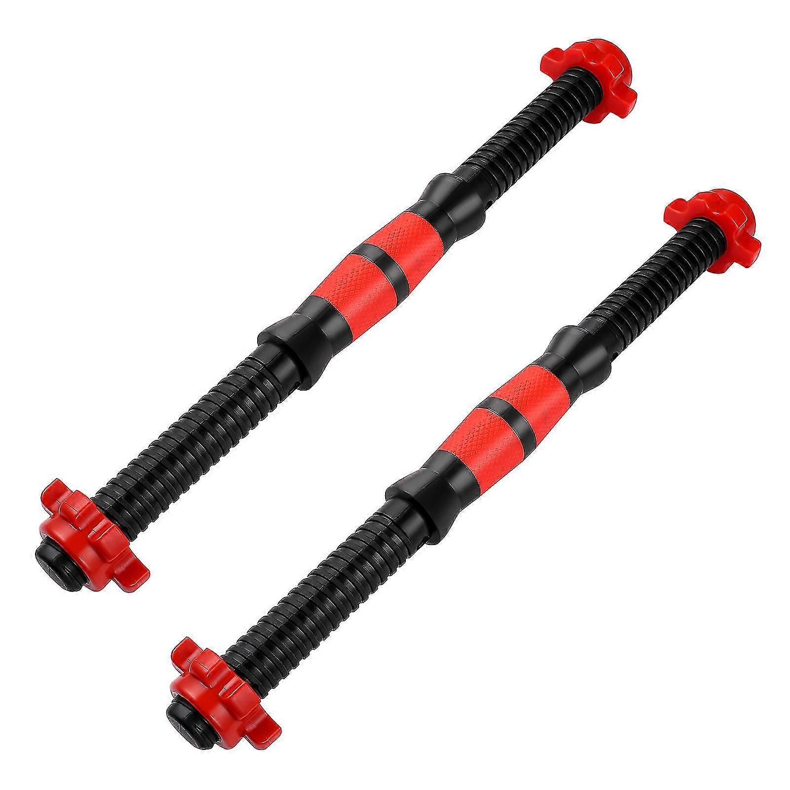 Besportble 2pcs 40cm Dumbbell Bars Dumbbell Handles Weight Lifting Spinlock Collar Set With 4pcs Nuts For Gym Barbells Dumbbell Bars Strength Training