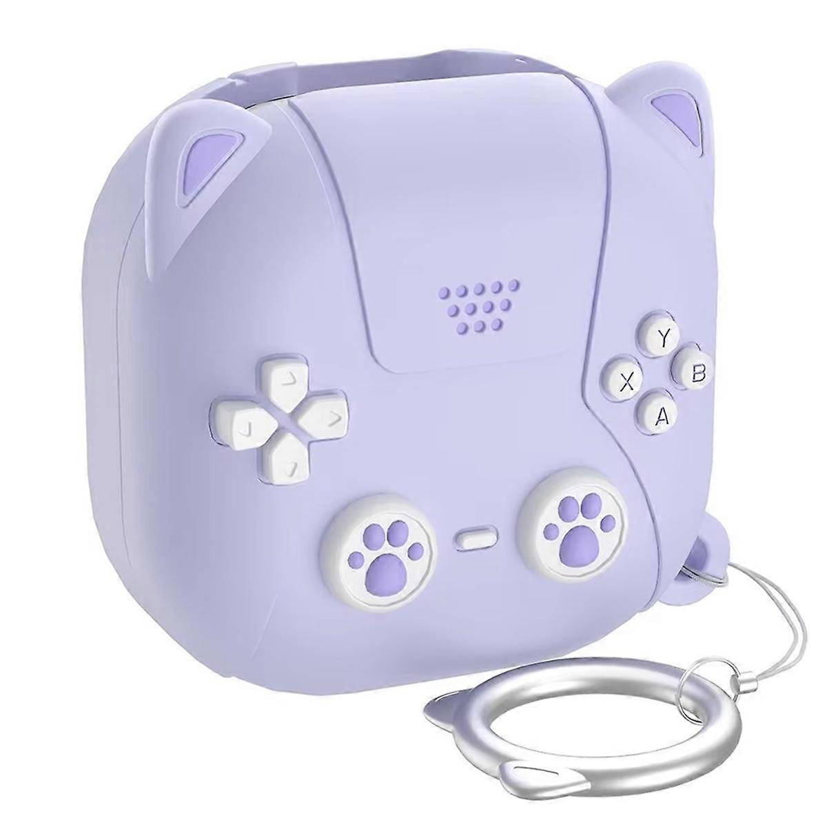 3D Earphone Case Cartoon Style Earphone Protective Cover for Galaxy Buds Live/2/Pro/2 Pro/FE Light Purpler