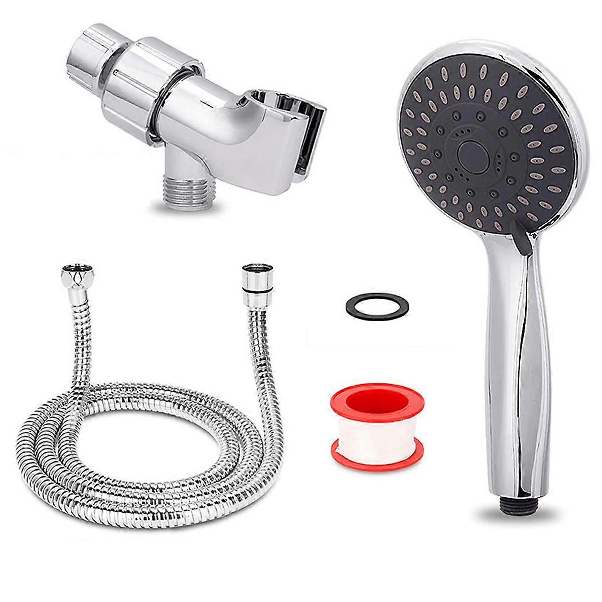 Handheld Shower Head with Hose, 5 Settings, Chrome Finish