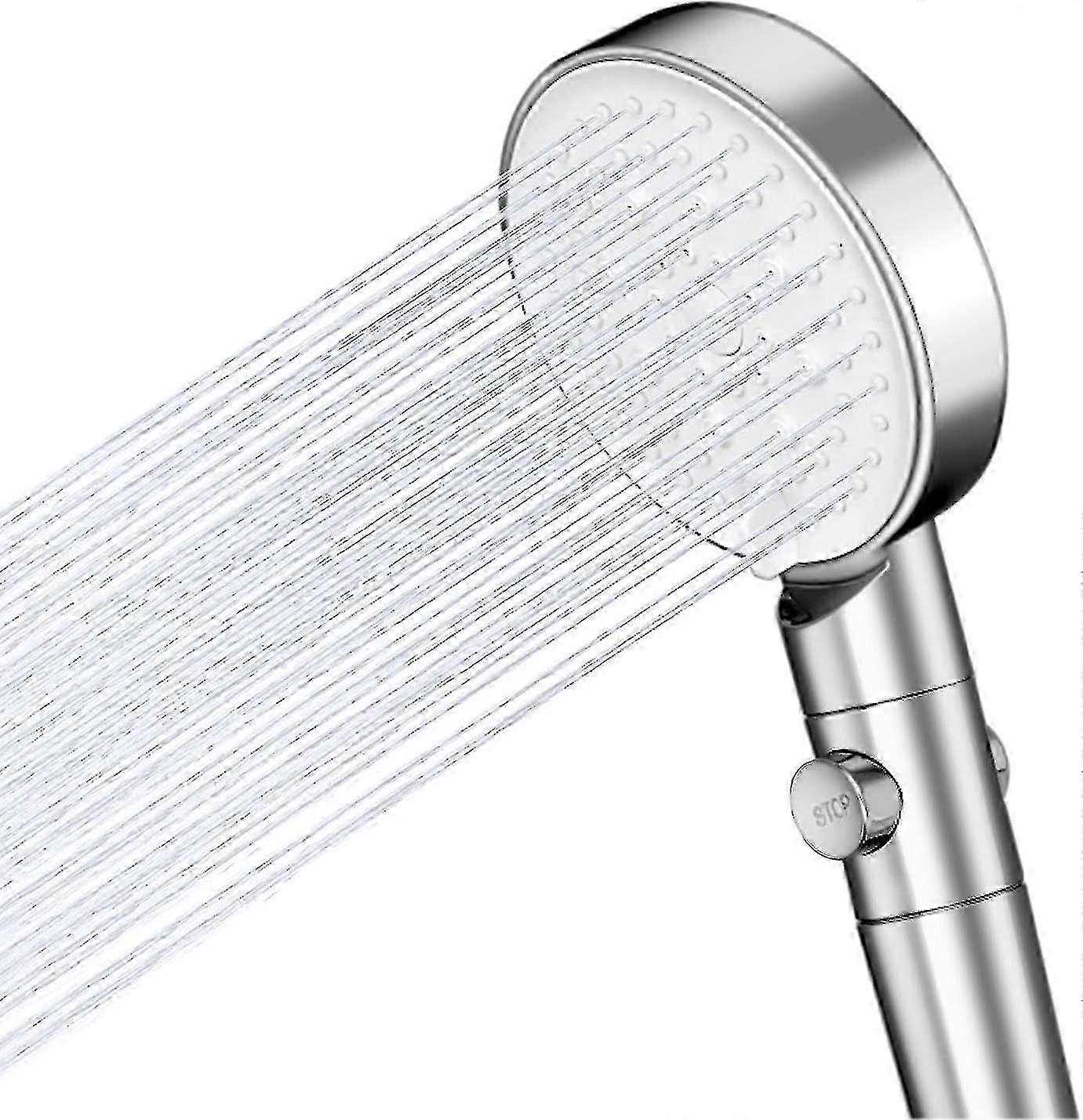 Shower Head, High Pressure Shower Head With 5 Modes With Pause Switch On/stop - Silver