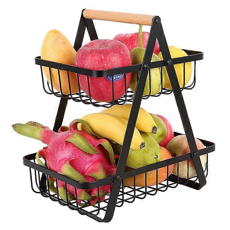 Removable Wire Storage Fruit Bowl for Kitchen Picnics Large-Capacity