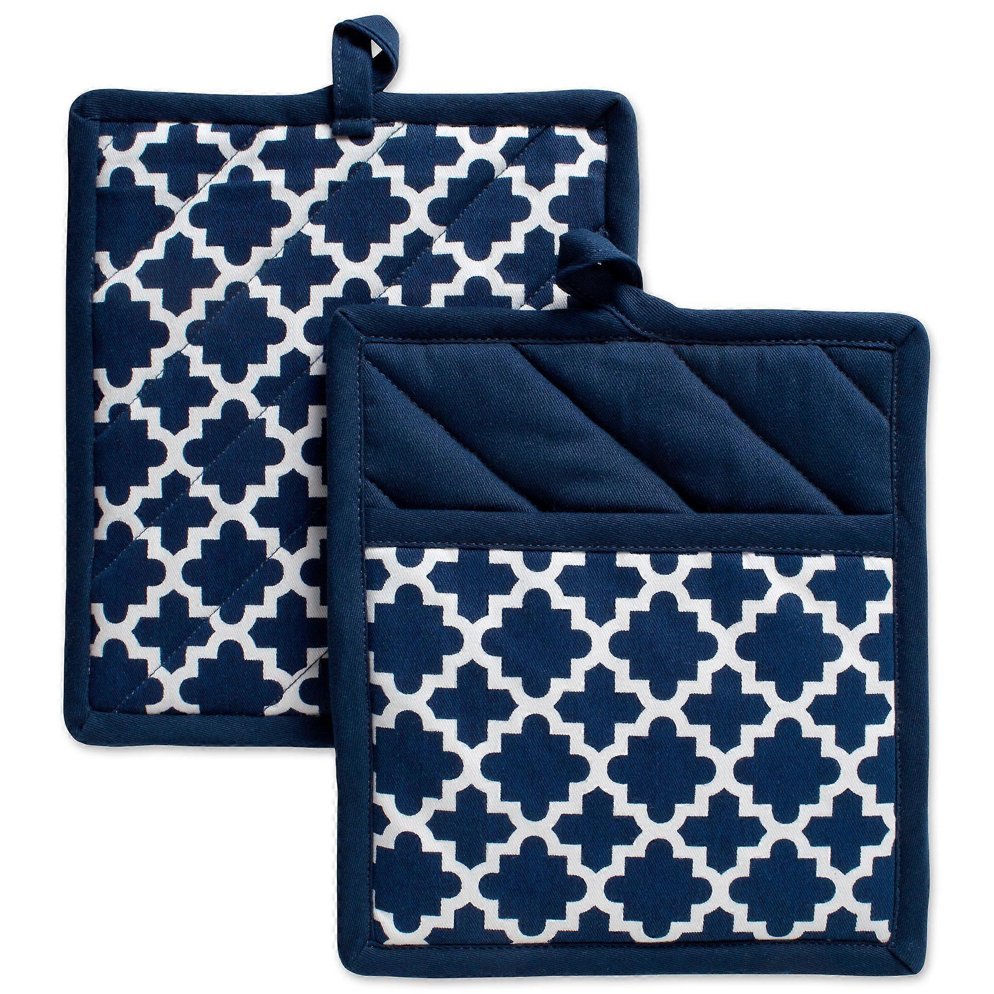 Lattice Potholder Set Two-Piece Heat-Resistant Lattice Pattern Kitchen Essentials