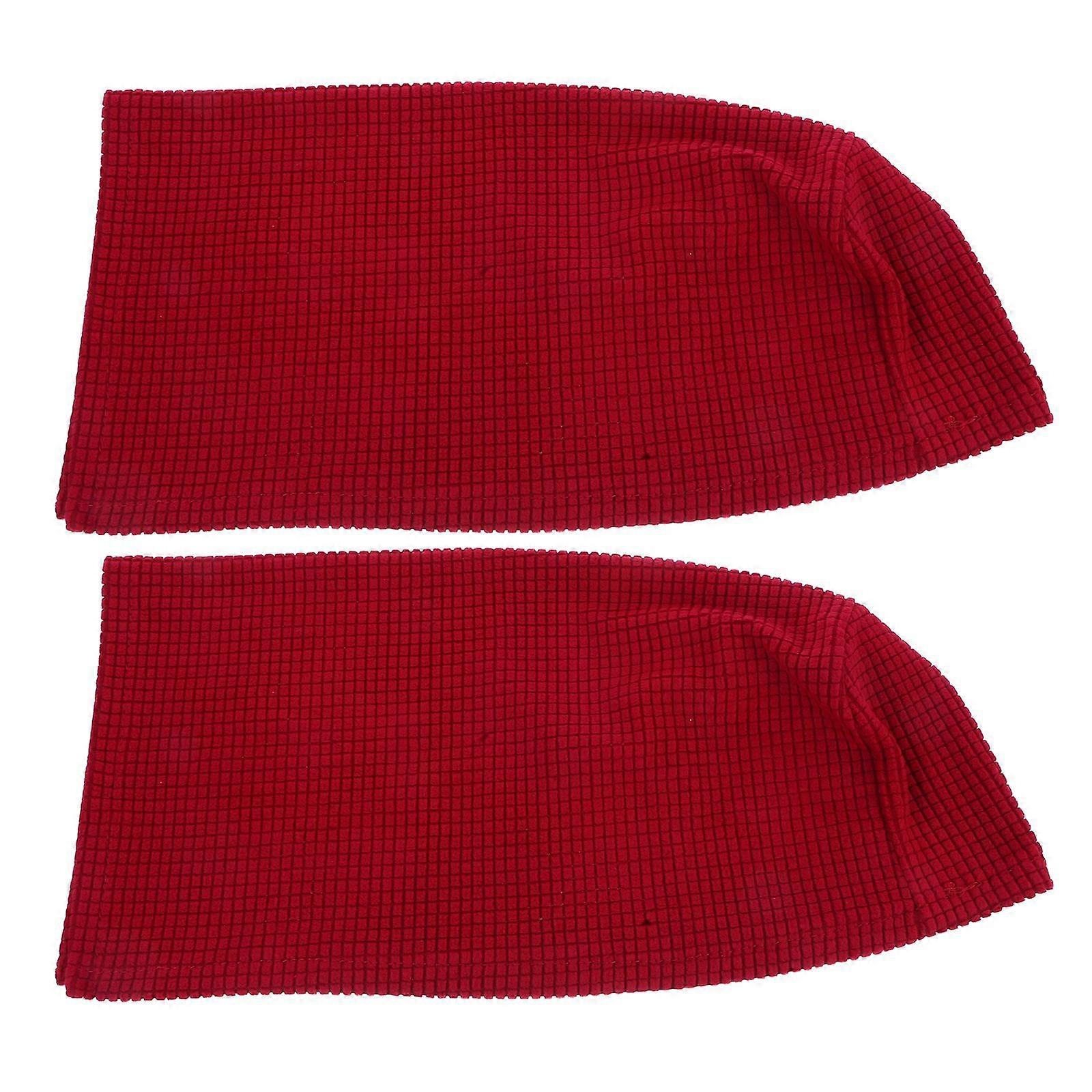 2pcs Universal Elastic Sofa Armrest Cover Simple Sofa Side Towels Protective Cloth for Home Office (Claret)