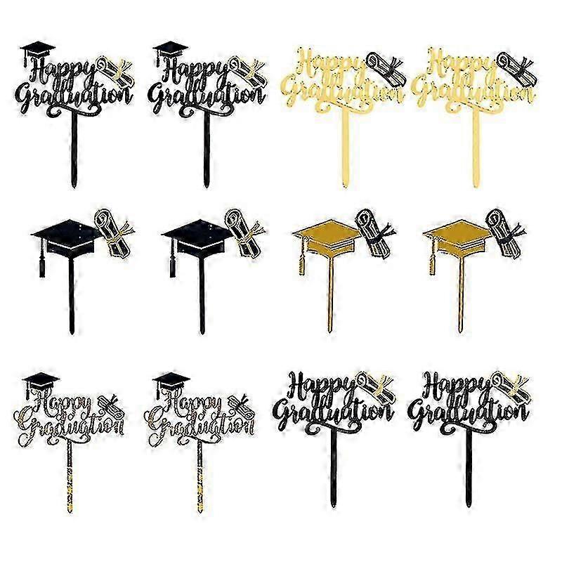 unique 12pcs cake decorations , Graduation Cake Decor