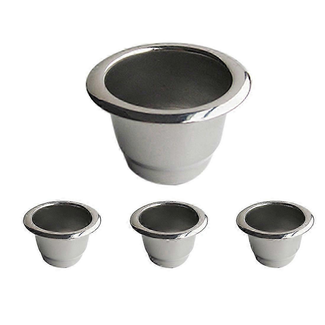 4Pcs for Stainless Steel Refillable Coffee Capsule Coffee Filter Reusable Coffee Pod Reusable Cafe